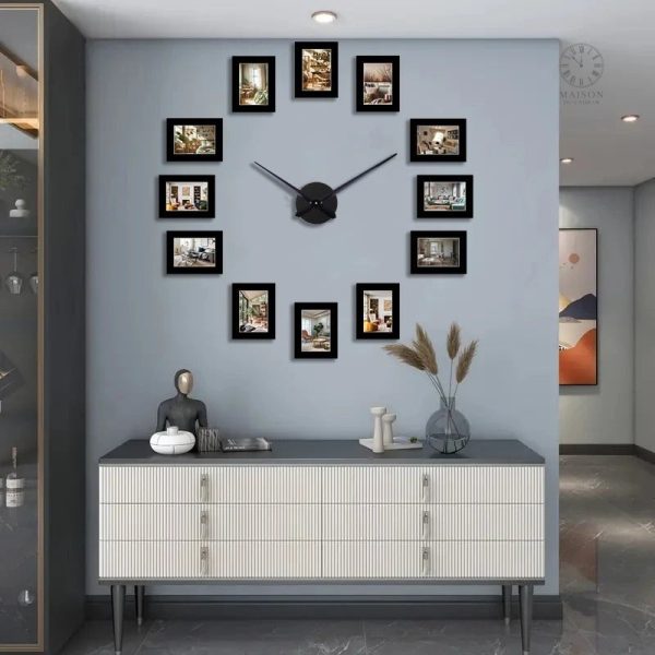 Horloge murale avec cadre photo intégré pour vos souvenirs