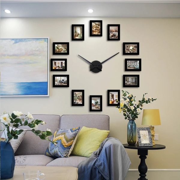 Cadre photo design moderne avec fonction horloge murale