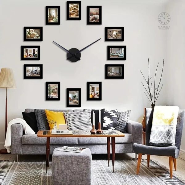 Horloge décorative avec espace pour photos personnelles