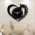 Horloge murale au design cœur pour décoration intérieure
