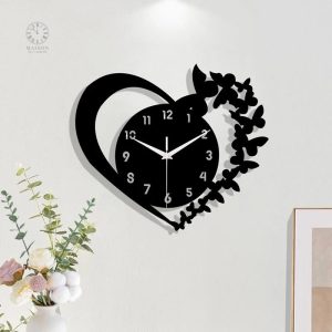 Horloge décorative en forme de cœur, style moderne