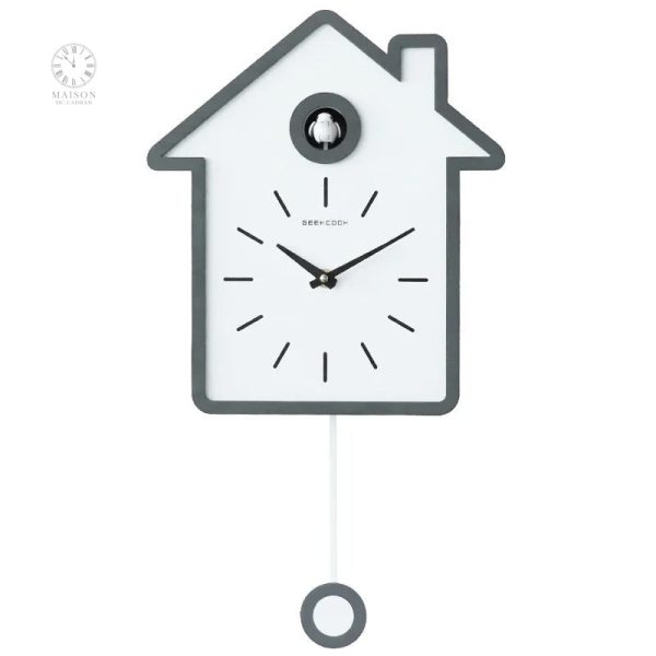 Coucou Horloge en bois sculpté, style rustique
