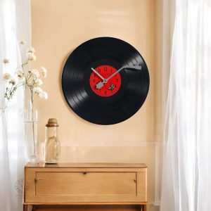 Horloge vinyle design unique en forme de disque