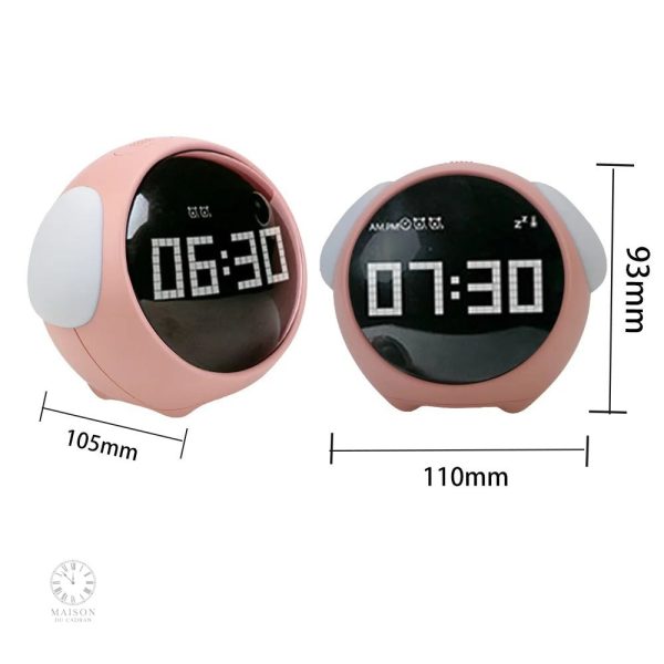 Horloge amusante pour enfants, thème emoji coloré