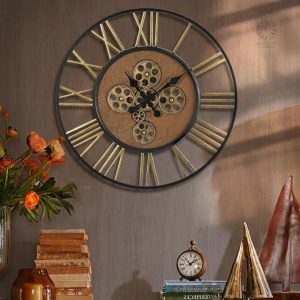 Horloge à engrenages avec mécanisme visible