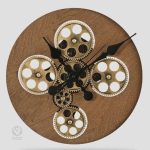 Horloge murale avec engrenages en mouvement