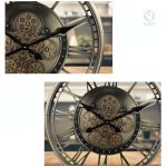 Détails des engrenages d'une horloge à chiffres romains