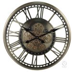 Horloge décorative avec engrenages et chiffres romains