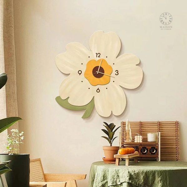 Fleur Horloge murale originale, design floral élégant