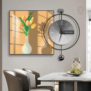 Grande horloge murale au style raffiné et moderne