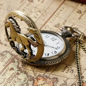 Montre gousset avec design cheval classique