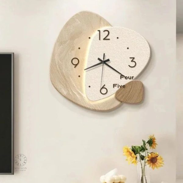grande-horloge-design-naturel-1 Horloge Murale Design Naturel en bois élégant