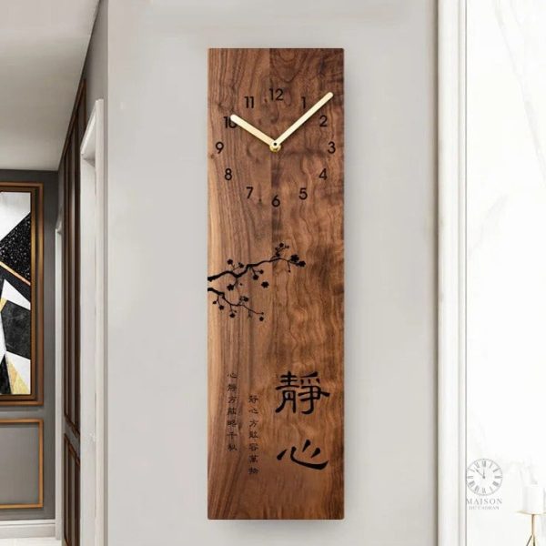 grande-horloge-murale-bois-1 Grande horloge murale en bois décoratif
