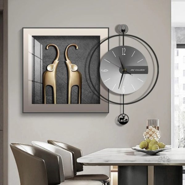 Horloge décorative murale illustrant des éléphants majestueux