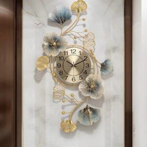 Horloge Murale Florale de Luxe en design élégant