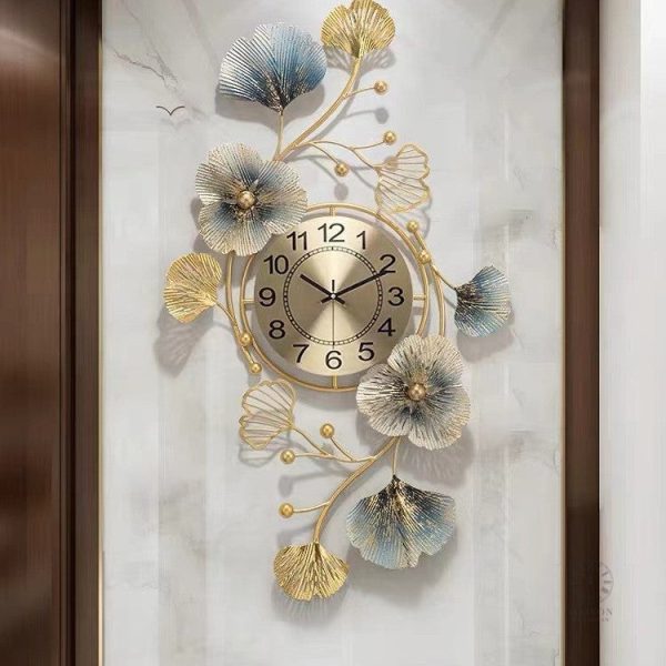 grande-horloge-murale-florale-de-luxe-1 Horloge Murale Florale de Luxe en design élégant