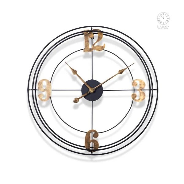 Grande horloge murale, design vintage élégant