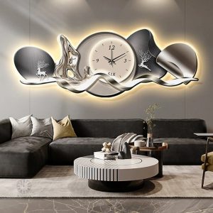 Grande horloge murale LED moderne et élégante