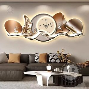 Horloge murale lumineuse, style minimaliste, grande taille