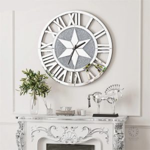 Grande horloge murale miroir décorative