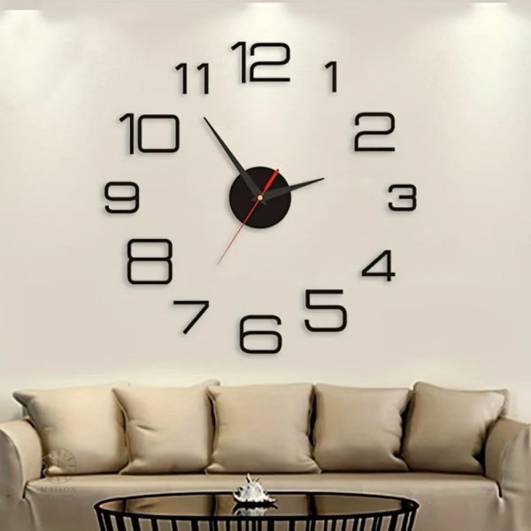 Horloge 3D moderne pour décoration murale