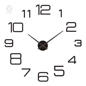 Sticker mural horloge 3D design contemporain