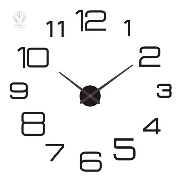 Sticker mural horloge 3D design contemporain