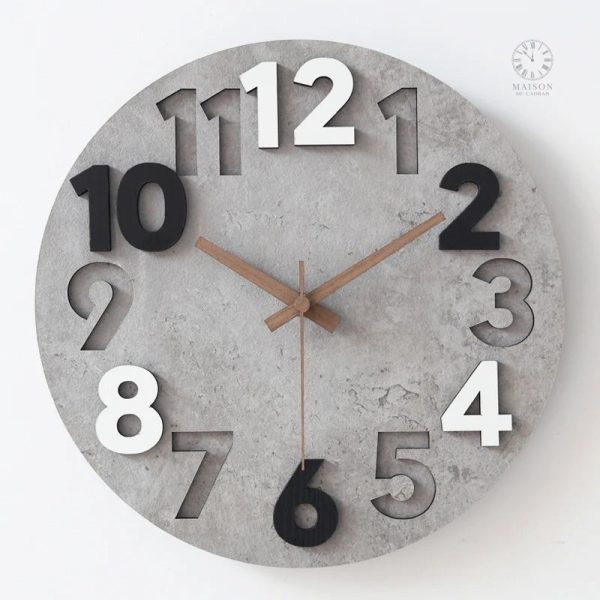 Horloge murale scandinave avec effet 3D sophistiqué