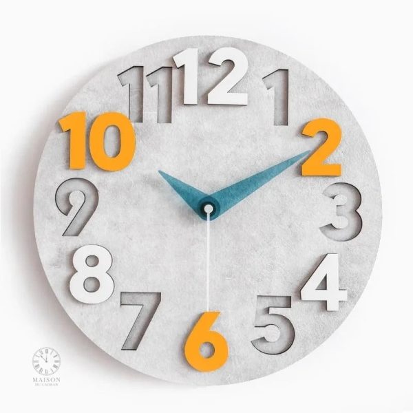 Horloge 3D stylée pour décoration intérieure scandinave