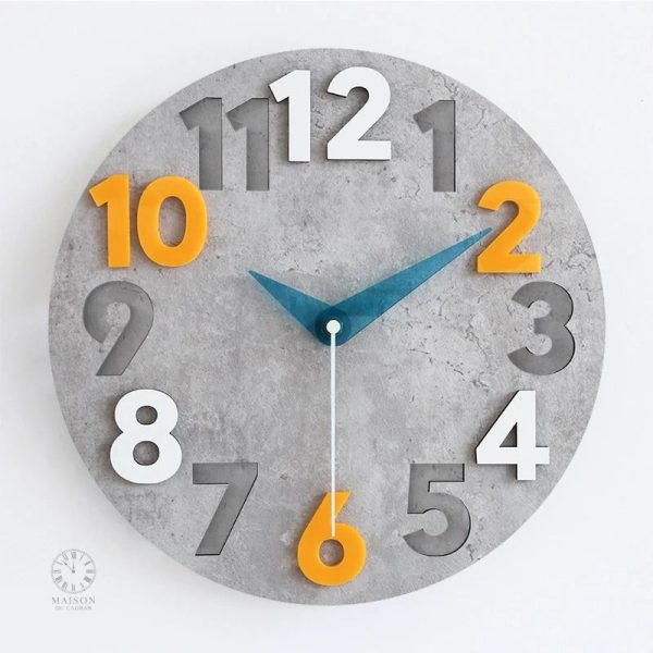 Horloge murale moderne, style scandinave et 3D