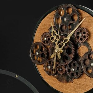 Horloge Engrenage avec mécanisme visible et décoratif