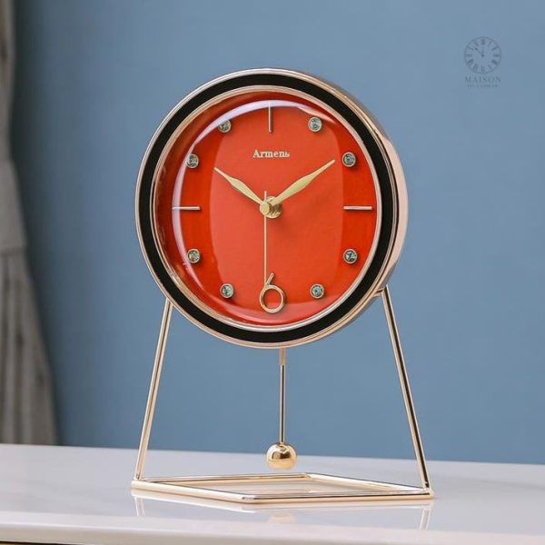 Horloge à poser luxe avec pendule pour bureau
