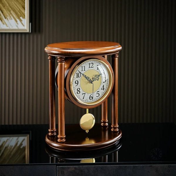 Horloge rétro en bois pour décoration intérieure