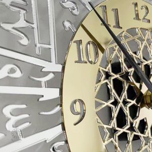 Horloge de bureau design arabe en bois