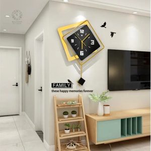 Horloge murale Art Deco avec motifs géométriques