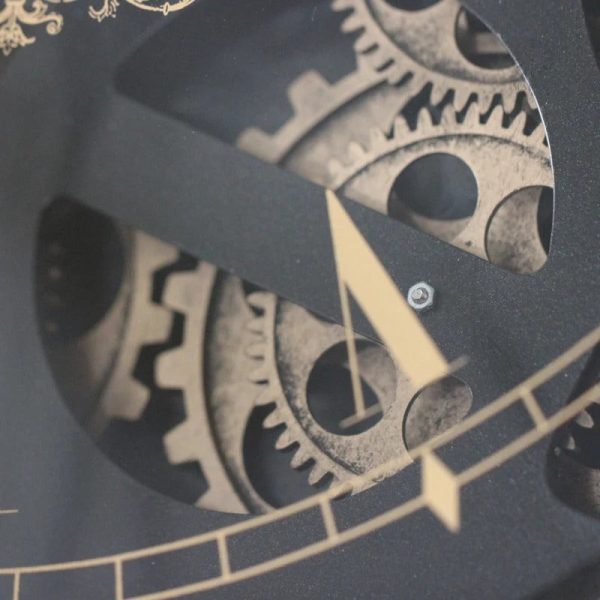 Horloge décorative avec engrenage en mouvement