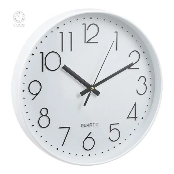 Horloge murale blanche style contemporain pour décoration intérieure