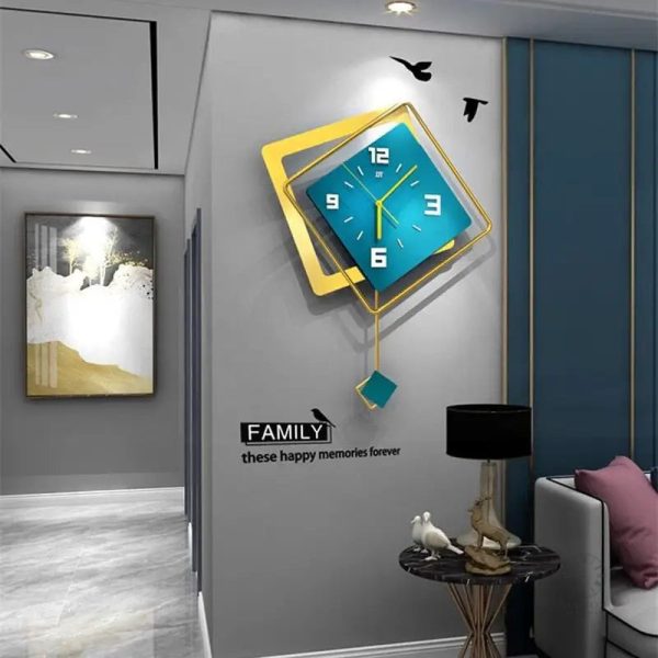 Horloge de couleur bleu canard pour décoration intérieure
