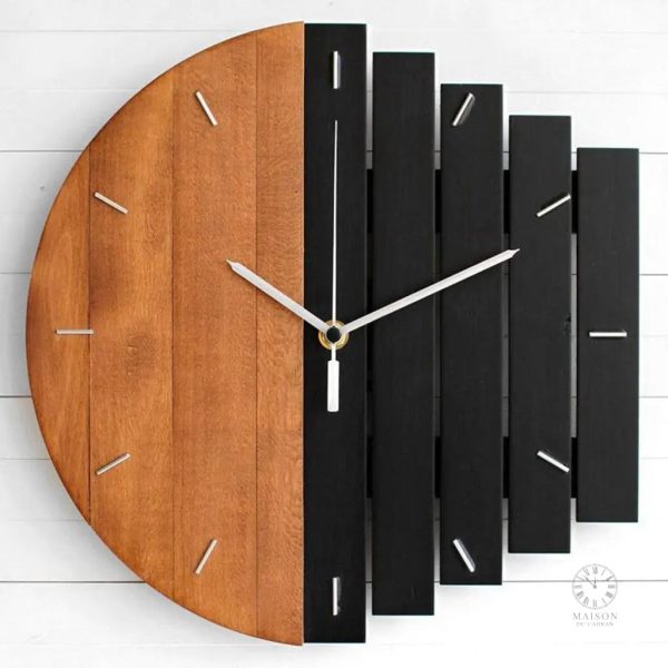 Horloge en bois moderne, idéale pour décorer votre intérieur