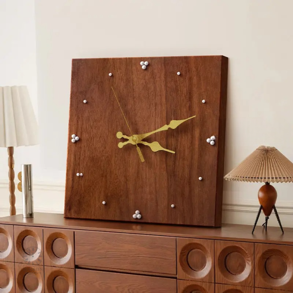 horloge-bois-carree-1 Horloge Carrée en Bois