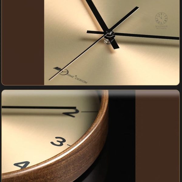 Design épuré d'une horloge en bois unique