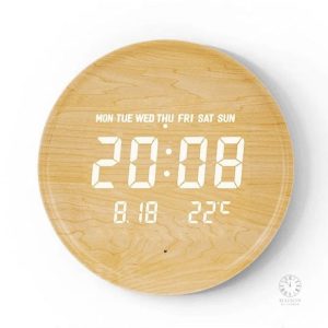 Horloge décorative en bois avec technologie LED