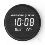 Horloge en bois design, éclairage LED intégré