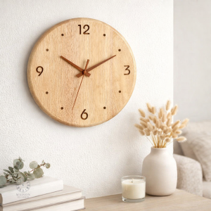 Horloge en bois naturel élégante et intemporelle