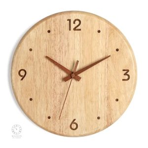 Horloge murale en bois, style naturel et moderne