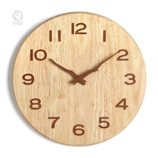 Horloge en bois au style organique pour une ambiance cozy
