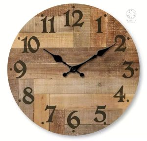 Horloge en bois au style rétro pour décoration intérieure