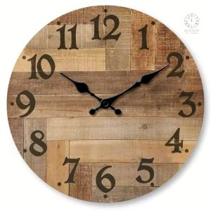 Horloge en bois au style rétro pour décoration intérieure