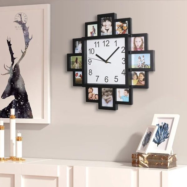 Cadre photo horloge pour décoration murale