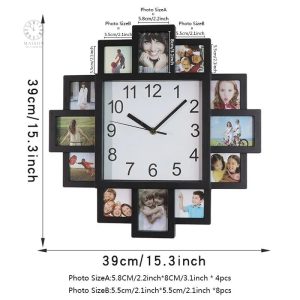 Horloge design avec espace photo personnalisé